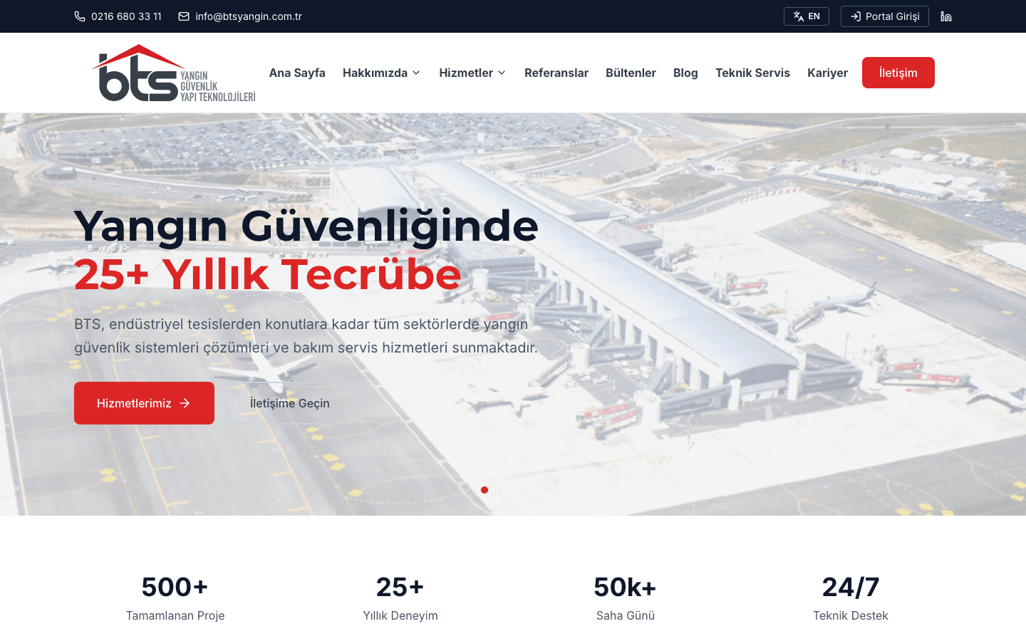 btsyangin.com.tr anasayfa ekran görüntüsü